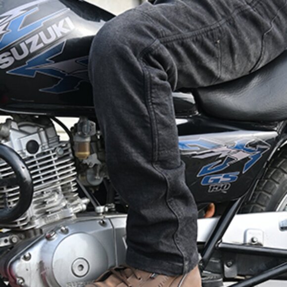 RIDERACT® Reinforced Motorcycle Riding Black Jeans Men Denim Pants With CE Armor